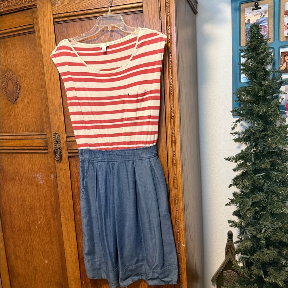 Odille Blue with Red and White Striped Dress